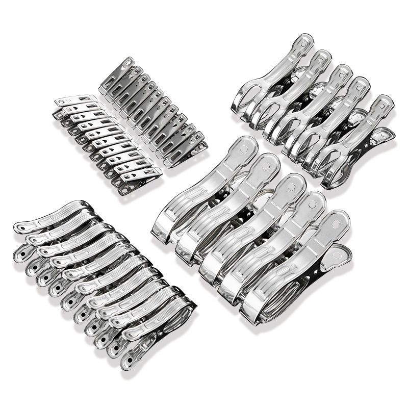 大夹子 不锈钢多功能夹子 家用晾衣夹防风夹子 晒衣夹子|中号开口夹[8