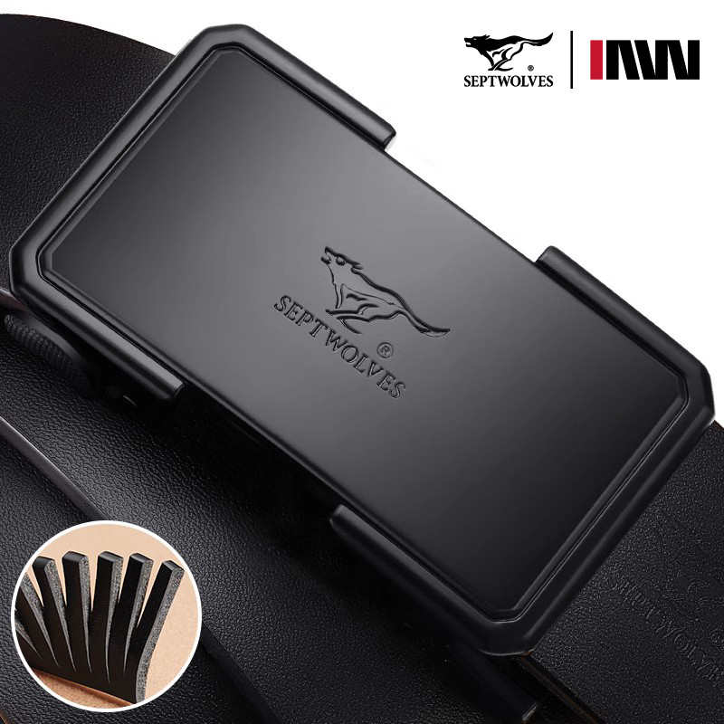 七匹狼皮带男士真皮自动扣腰带男款纯牛皮男式裤带正品2023新款