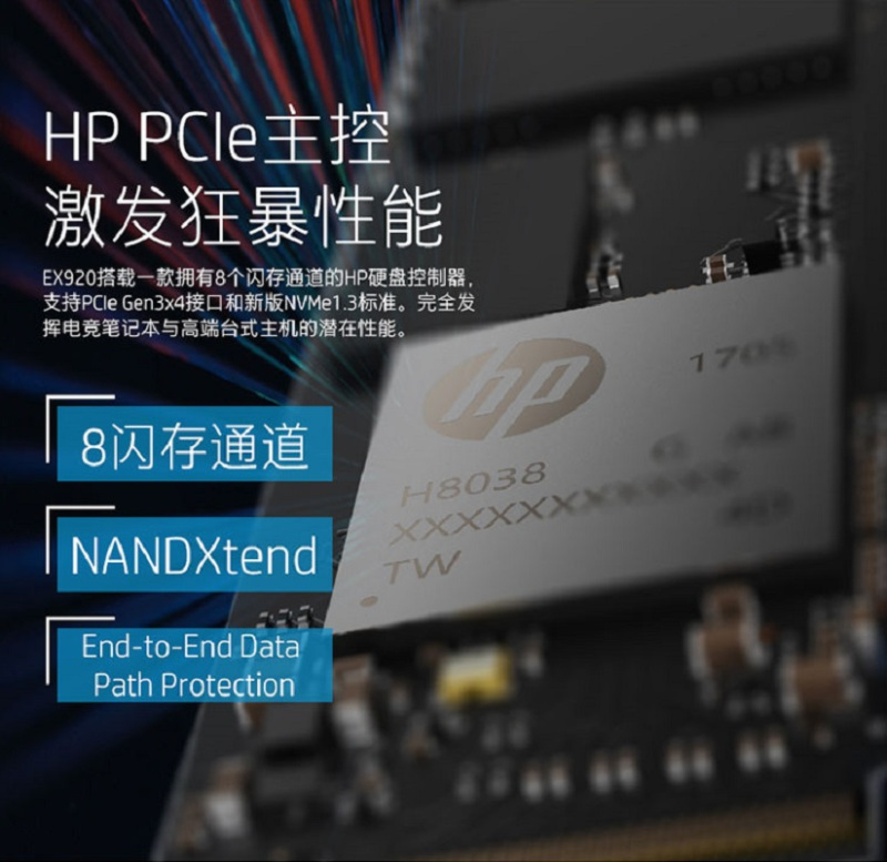 惠普(hp) EX920系列 M.2 NVMe 1TB 固态硬盘