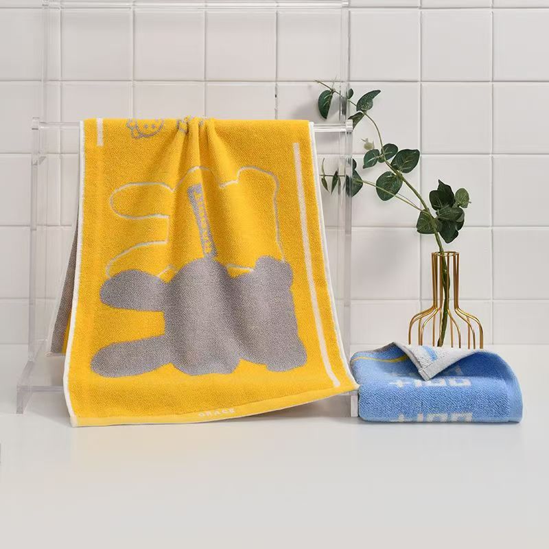 洁丽雅纯棉毛巾加厚洗脸巾儿童卡通可爱家用不掉毛72*34cm 2条装高清大图