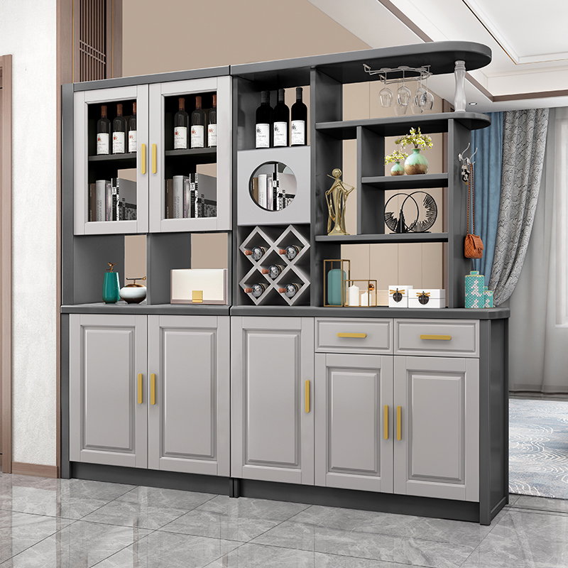 青木川 简约现代实木酒柜鞋柜一体靠墙厨房客厅饭厅进门口双面入户玄关柜隔断屏风柜装饰柜置物架展示柜门厅柜高清大图