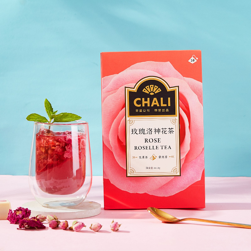 茶里(ChaLi) 玫瑰洛神花茶玫瑰茄茶洛神花茶10包/盒