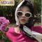 MOXUAN椭圆白框墨镜欧美凹造型太阳镜拍照女强光高级感ins显瘦