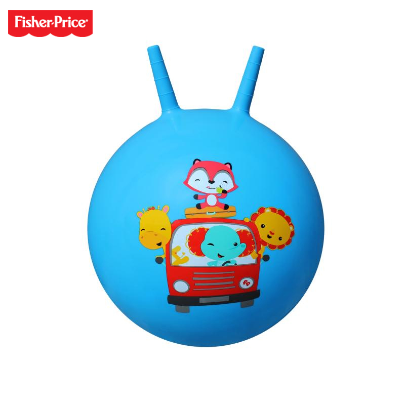费雪(Fisher Price)玩具 儿童玩具球 宝宝跳跳球羊角球45cm(蓝色 赠充气脚泵)