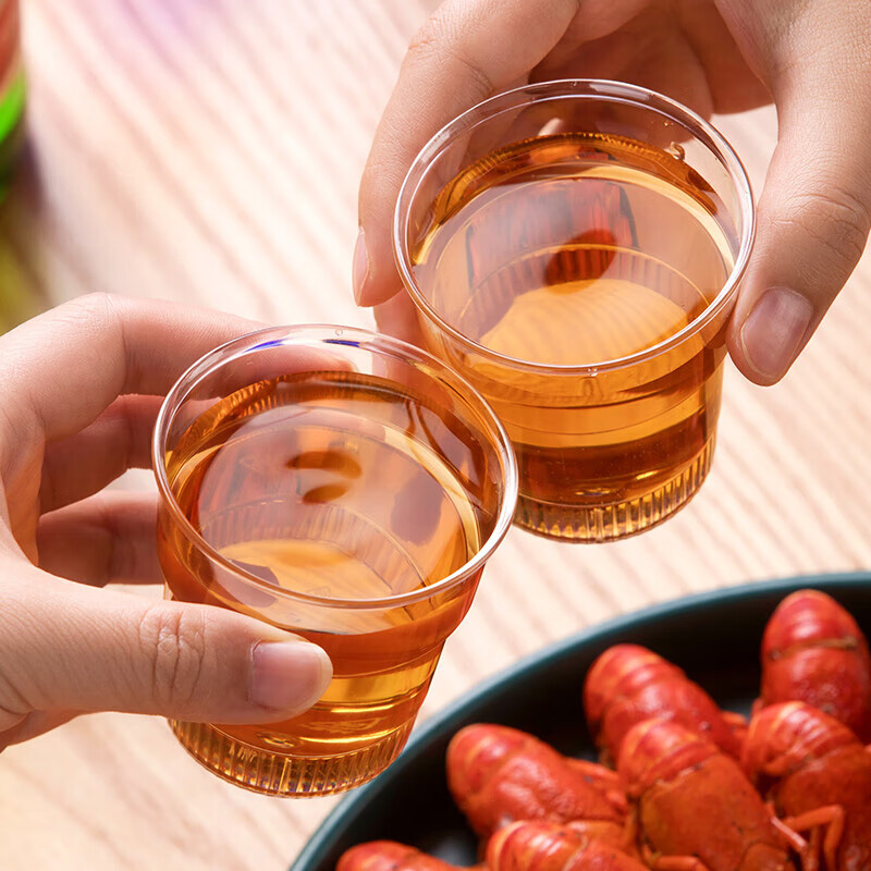 茶花塑杯50ml一次性PS透明杯加厚航空杯塑料水杯308004高清大图