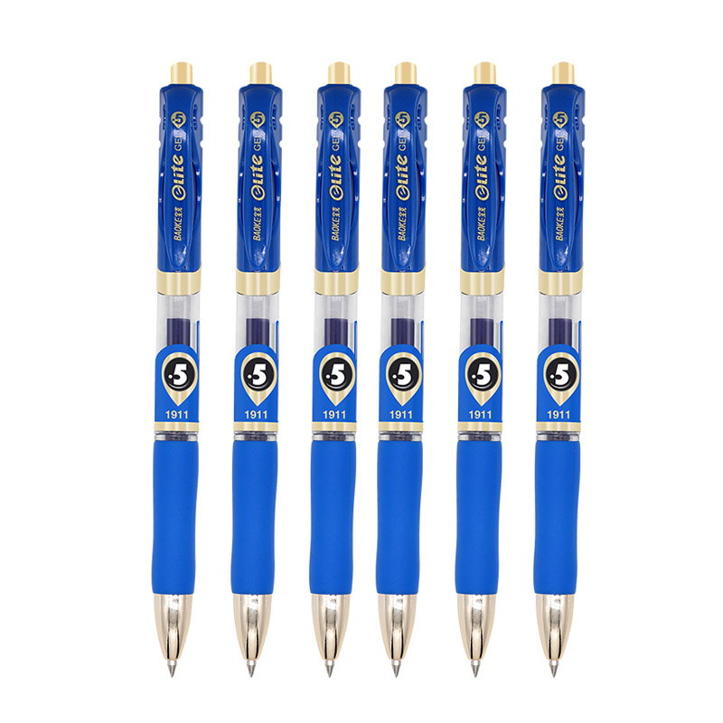 宝克PC1914 PC1911按动中性笔0.5mm学生用考试手账签字笔红色速干水笔蓝黑色碳素笔芯文具店办公用品批发高清大图
