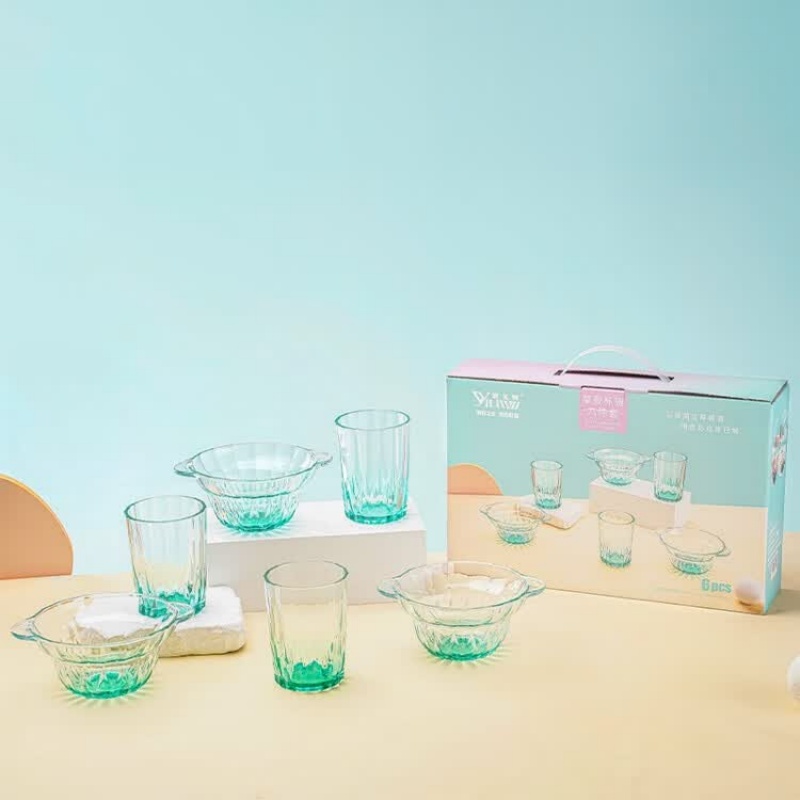 壹礼物摩登杯碗四件套(蓝色/紫色)高清大图