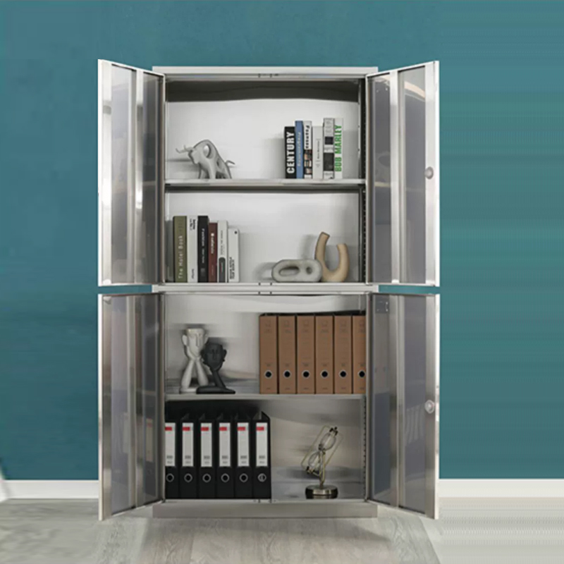 缑氏不锈钢文件柜档案柜资料柜储物柜器械柜仪器柜304全不锈钢通双节柜高清大图