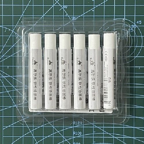 软性油画棒马卡龙色系单色补充装6支装软性油画棒重彩油性