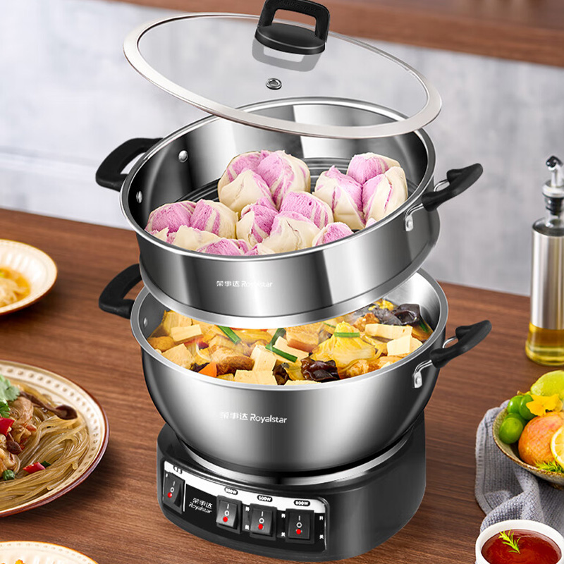 荣事达电炒锅6.5L家用大容量不粘炒锅单笼RS-FG34高清大图