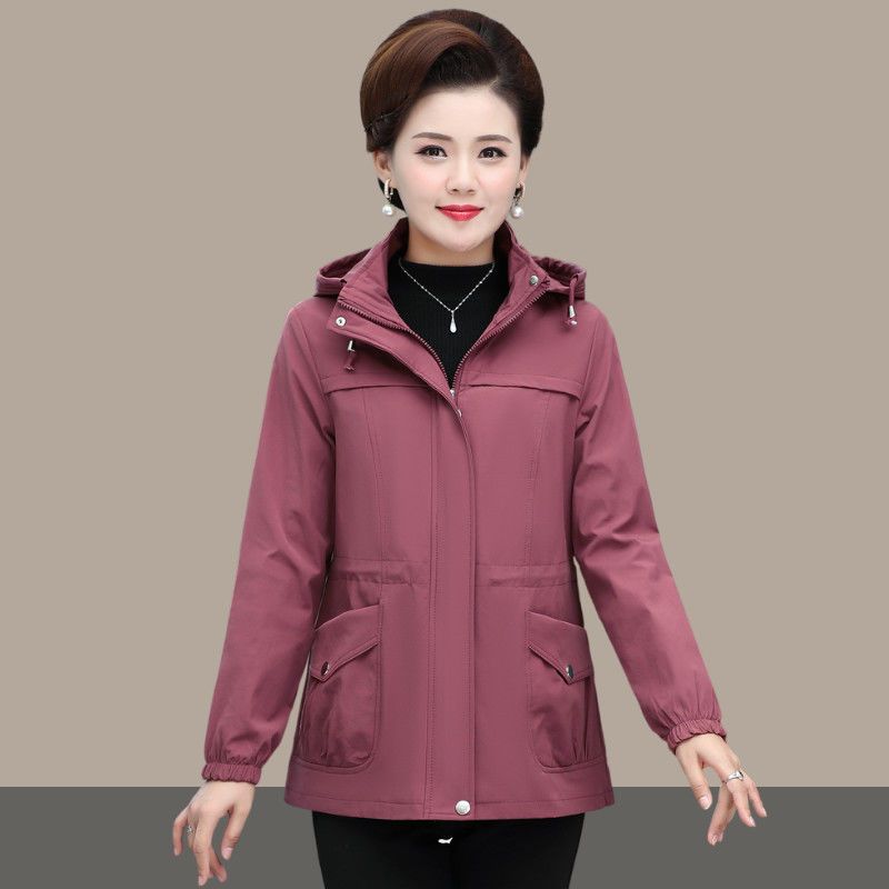 中老年女装秋季短款外套妈妈装初秋装上衣时尚百搭长袖上衣女外穿