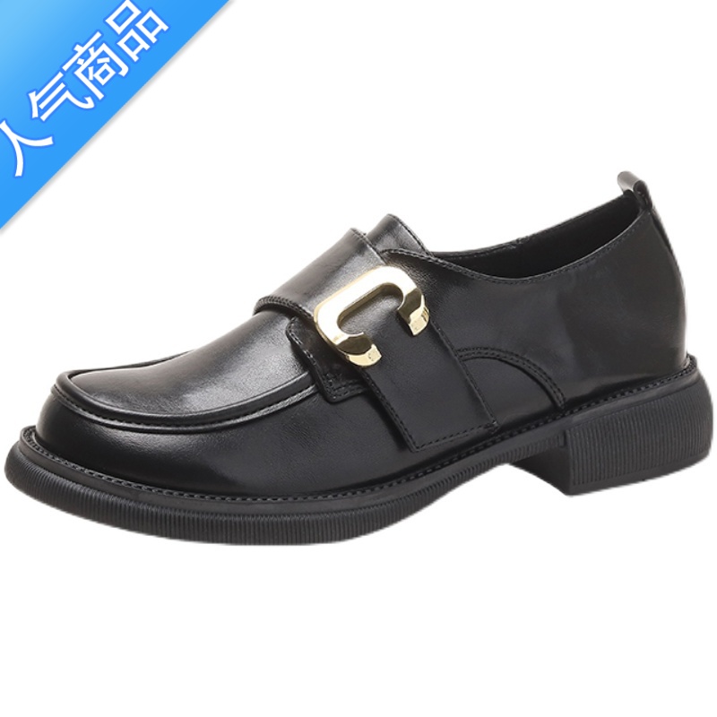 SUNTEK小皮鞋女2023年夏季新款复古英伦风百搭厚底学生一脚蹬大码乐福鞋高清大图