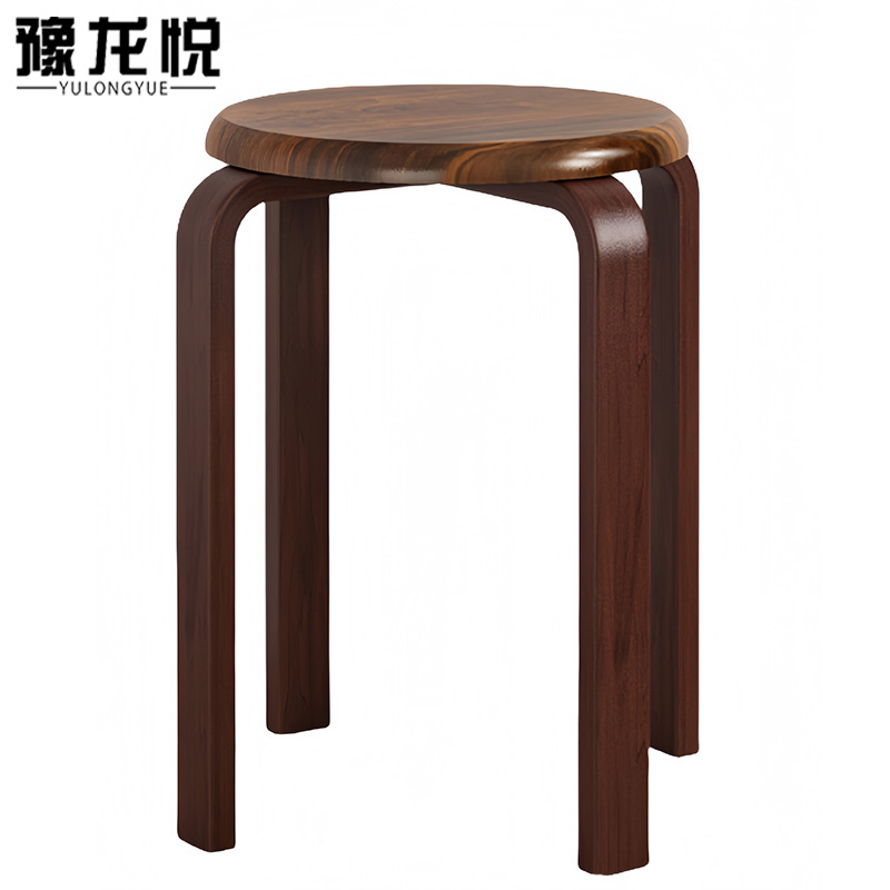 豫龙悦木质圆凳高清大图