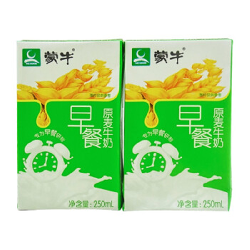 蒙牛(MENGNIU)原麦早餐奶250mL×16盒/箱