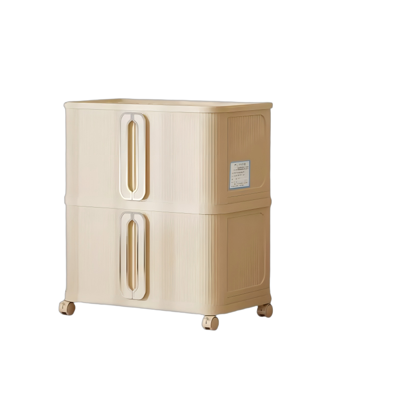 酷美智悦 带轮子可折叠收纳柜2层66*39*73cm KM-BH548 个高清大图