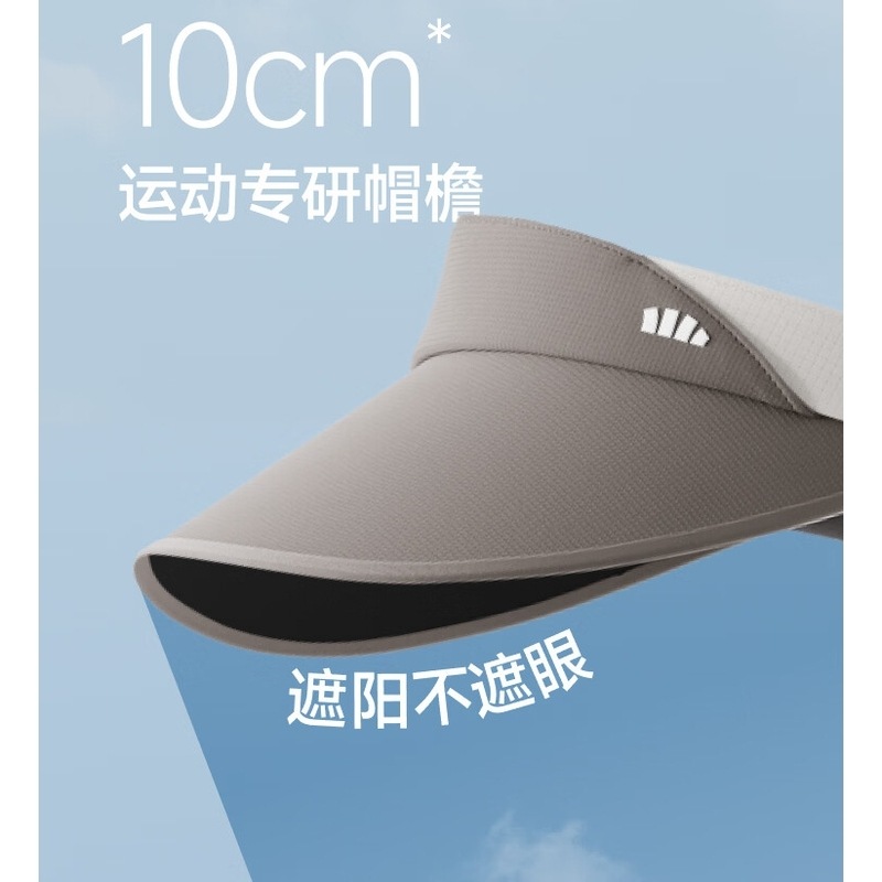 蕉下(beneunder)网球空顶防晒帽运动户外遮阳帽女帽子太阳帽防紫外线吸汗DS566 石墨灰高清大图