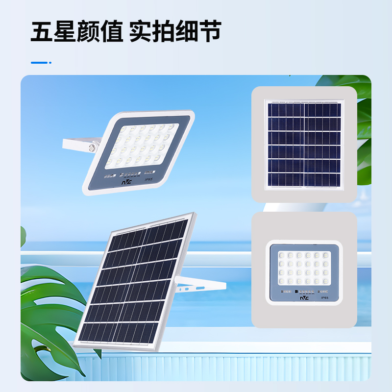 雷士照明太阳能户外灯庭院家用超亮投光灯太阳能路灯庭院灯感应灯高清大图