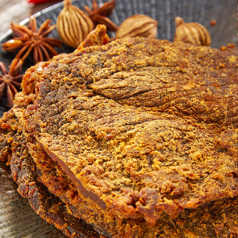 [满199减125元]比比赞原切牛肉干五香味100g风干手撕肉干即食牛肉脯休闲小零食品小吃