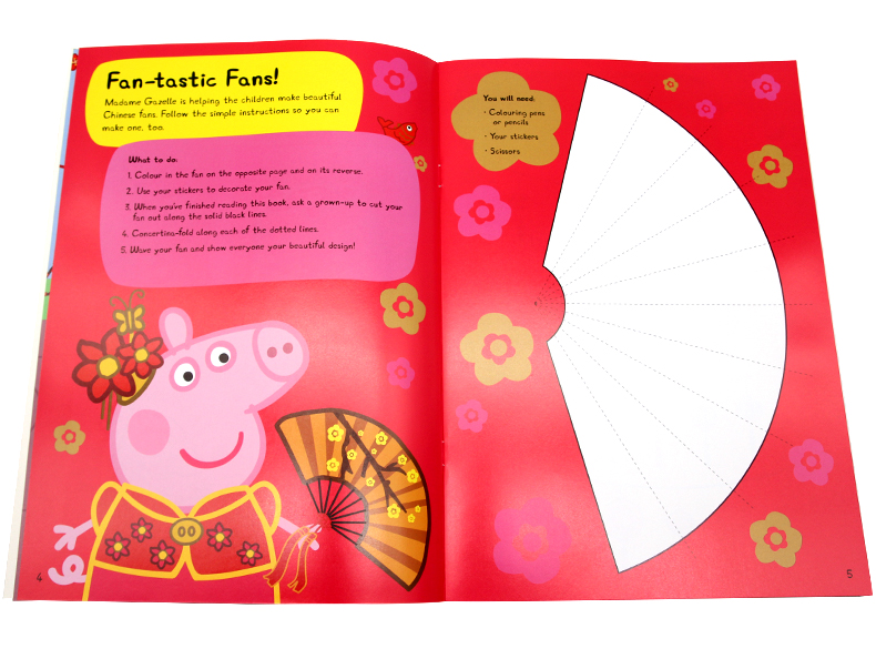 [正版] 小猪佩奇过新年Chinese New Year Sticker Activity英文原版绘本 粉红猪小妹高清大图