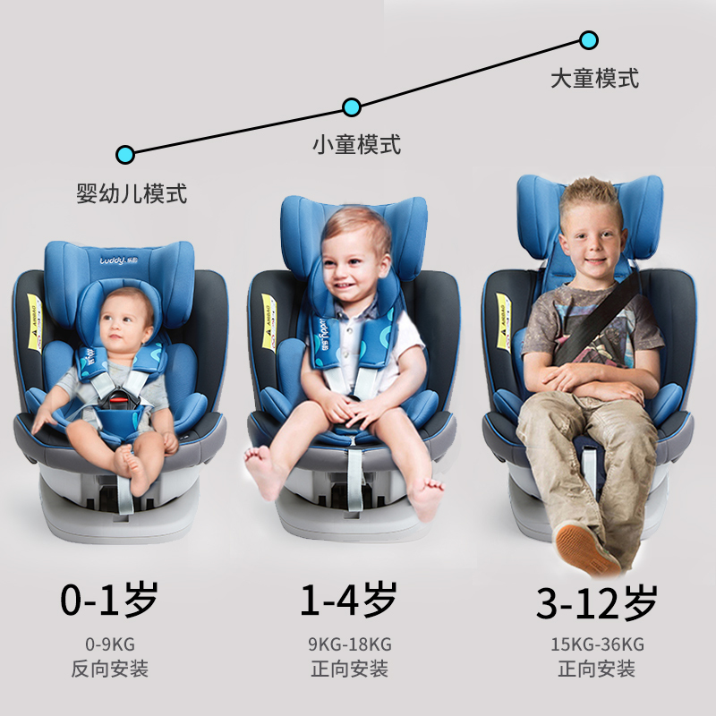 乐的儿童汽车用安全座椅简易车载0-12岁婴儿宝宝可坐躺便携式通用坐椅