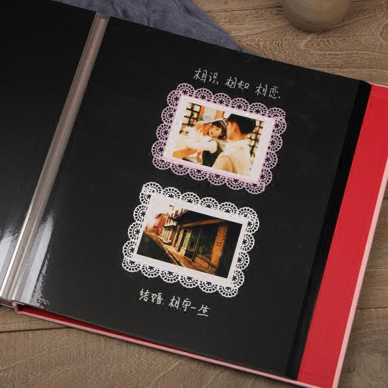 麂皮绒面DIY相册本粘贴式覆膜影集纪念册浪漫情侣创意手工相薄 三维工匠 18寸麂皮绒[动物乐园]+礼包