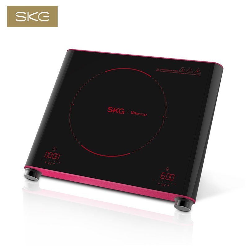 艾诗凯奇(SKG) 电陶炉 1685D红色 10档以上多重火力选择微晶面板家用台式爆炒火锅烧烤静音正品智能电磁炉