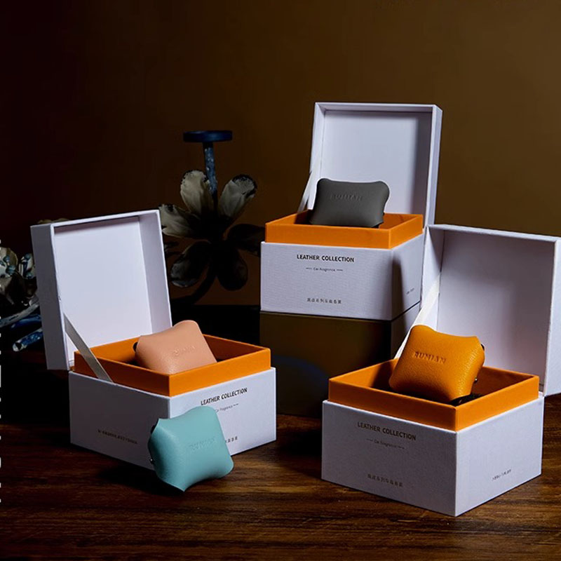 入棉真皮系列车载香薰扩香支架*1 硅藻土香薰片香薰礼盒*2-清风徐来高清大图