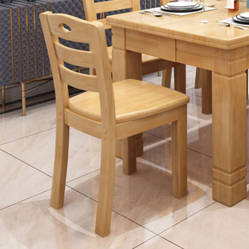 臻远 ZY5110241 实木餐桌椅组合原木色长方形餐桌椅 1.2米一桌四椅高清大图