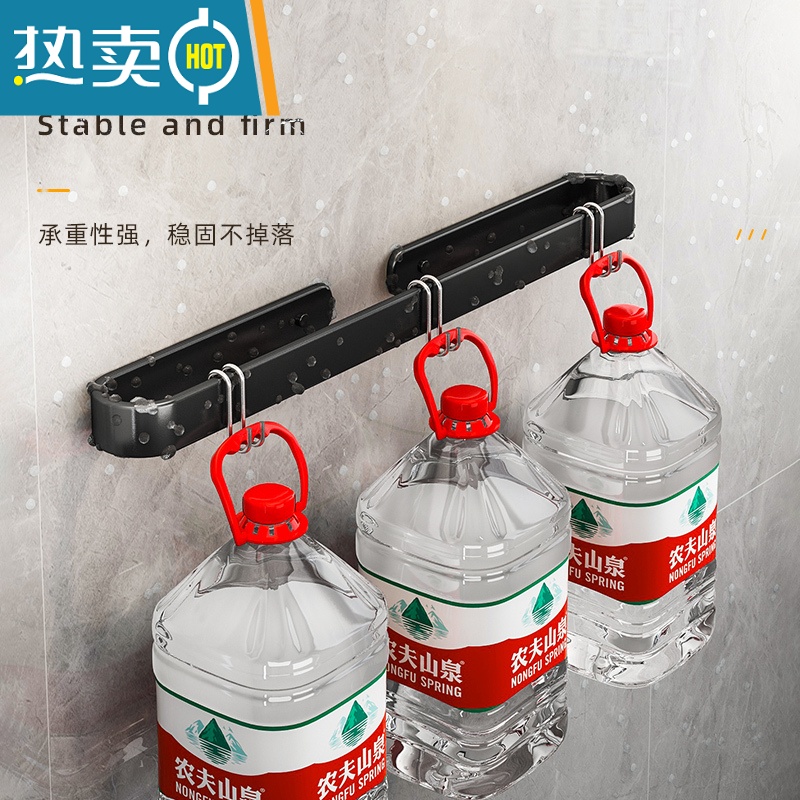 敬平免打孔毛巾架卫生间太空铝浴巾架浴室挂架子厕所置物架毛巾杆单杆 北欧黑色U型毛巾架30CM-免打孔 承重10浴室置物架高清大图