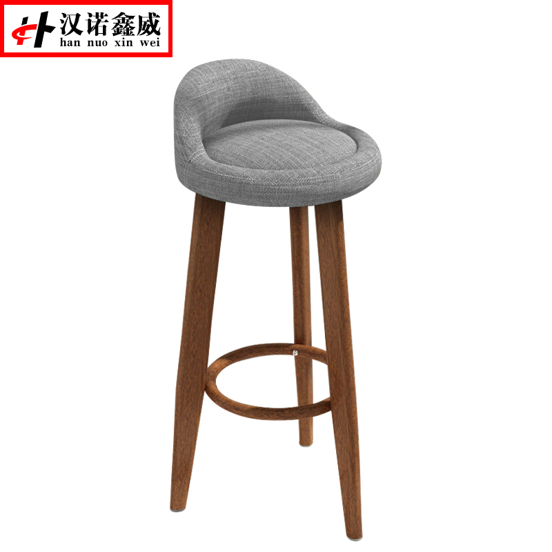 汉诺鑫威吧台椅轻奢现代简约靠背凳子前台椅子酒吧北欧家用高脚凳吧椅吧凳[工厂现做 7天内发货]
