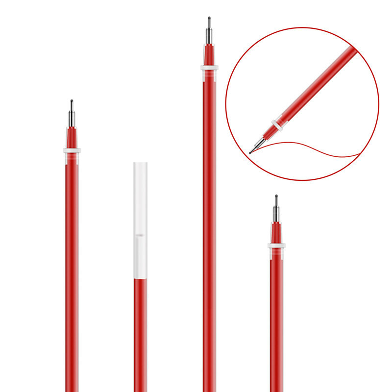 得力6901中性笔芯0.5mm半针管(红)20支/盒高清大图