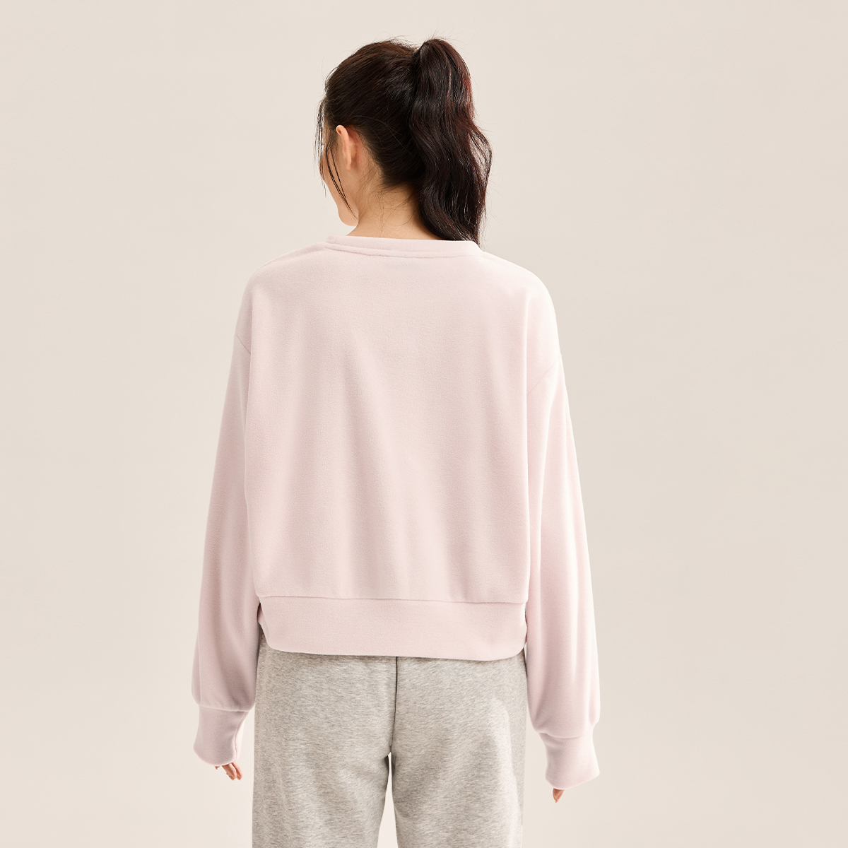 361°比热绒科技卫衣女装摇粒绒保暖运动卫衣套头绒里卫衣高清大图