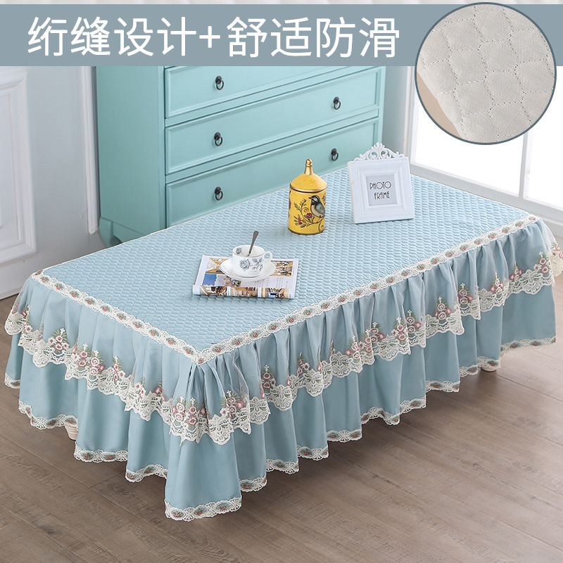 客厅茶几桌布套布艺长方形布艺防滑蕾丝电视柜家用田园茶几套罩高清大图