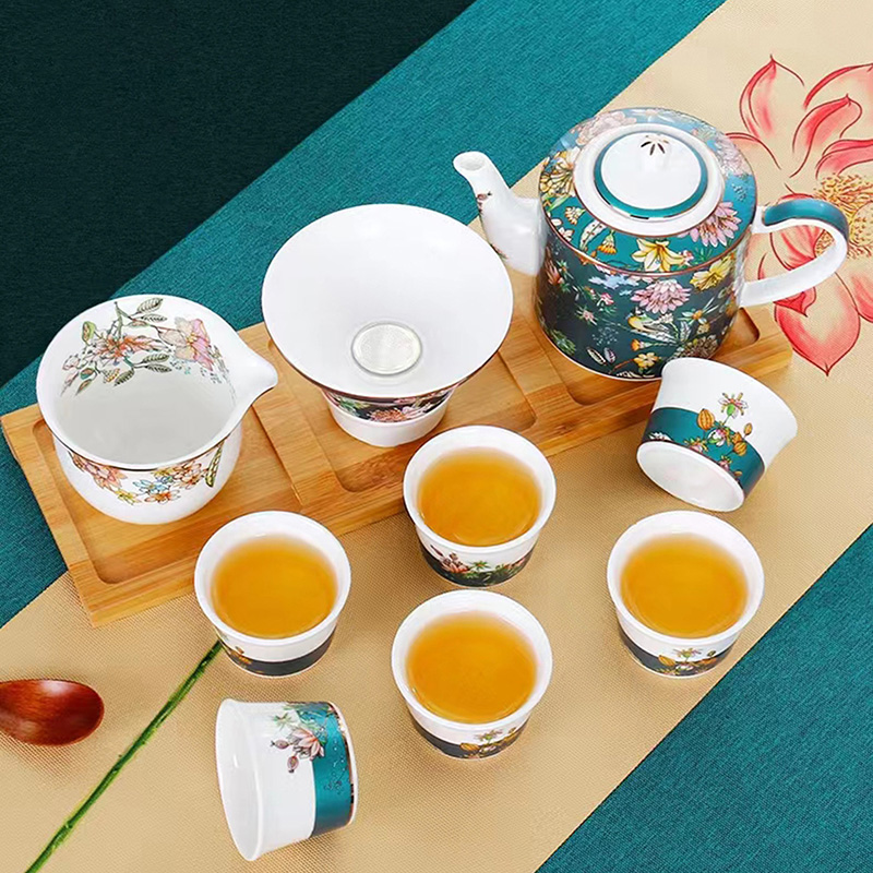 北国风光 绿野仙踪骨瓷绿色中式功夫茶具 TS-0101L 套高清大图