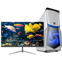 世纪之星 酷睿i5四核 GTX1050独显/16GB内存/256GB SSD固态+500G机械盘 台式机 台式电脑 DIY组装机 组装电脑 电脑主机 家用办公游戏电脑+24英寸全套
