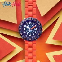 斯沃琪Flik Flak飞菲儿童学生瑞士手表橙色砖瓦可爱石英表