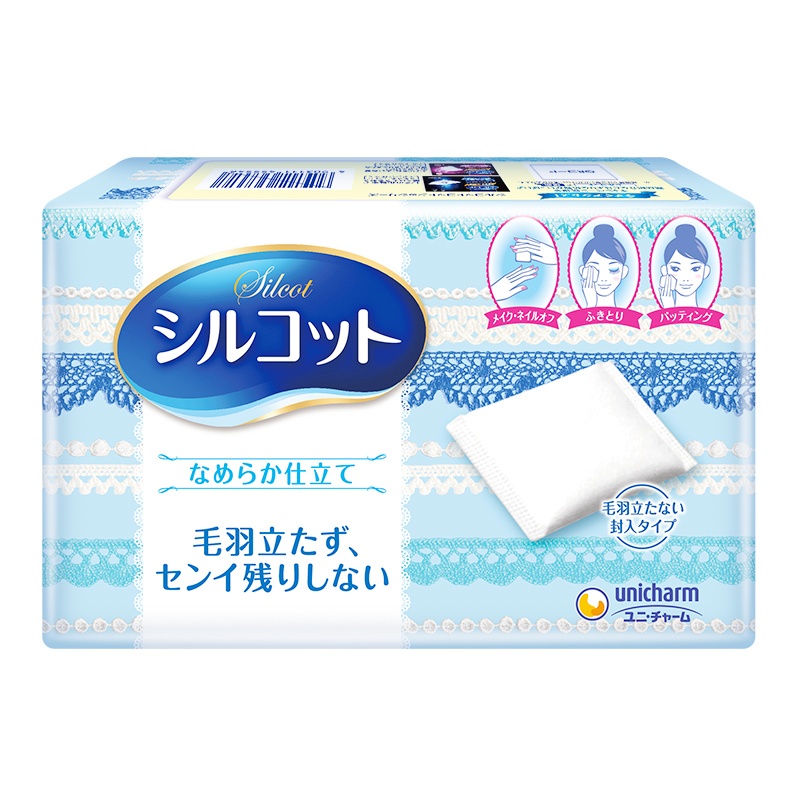 尤妮佳(unicharm)丝滑型化妆棉 82片 (卸妆棉 洗脸护肤补妆多用途洁面)高清大图