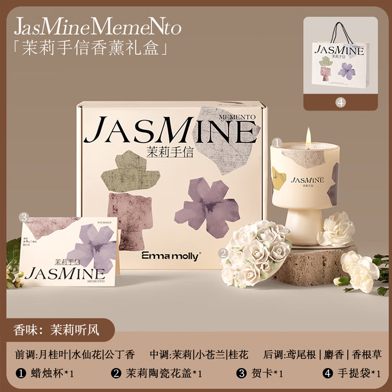 艾玛莫莉MLSX002-01茉莉手信香熏蜡烛礼盒高清大图