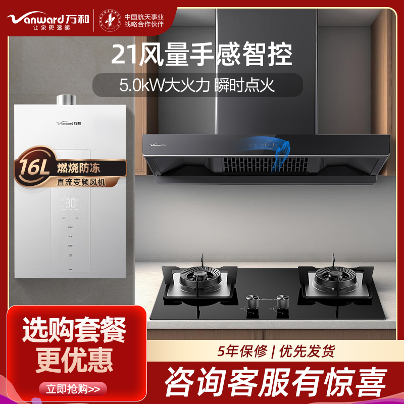 万和(Vanward)烟灶热三件套CXW-380-WX536+JZT-B6L60天然气+16M6