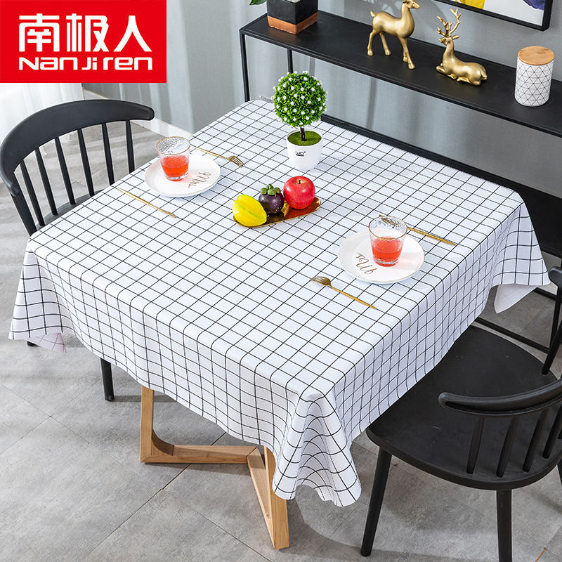 正方形餐桌布防水PVC桌布ins风学生正方形桌垫布艺高清大图