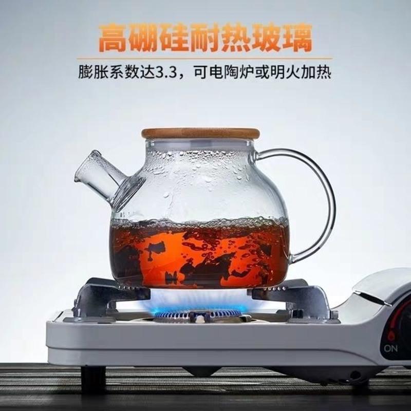 1000ml 流水壶 耐热玻璃茶壶套装加厚泡茶壶大容量水杯水具家用凉水壶