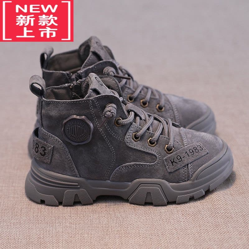 可莉允男童马丁靴2022秋冬新款加绒儿童靴雪地男孩棉鞋防滑短靴软底图片