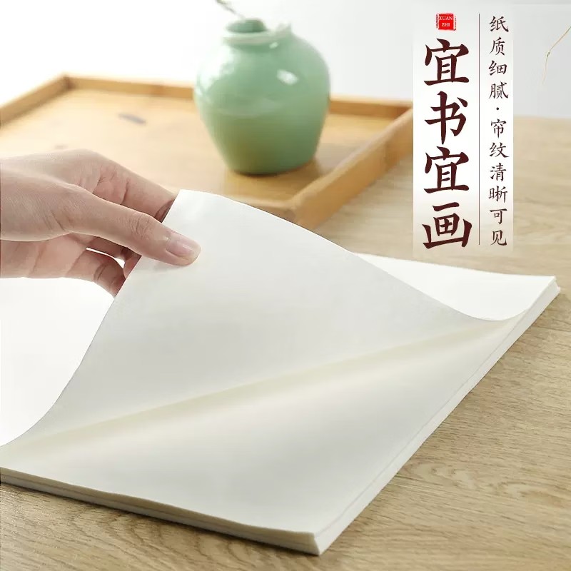 天天练 四尺八开半生熟宣20张(35*34cm)TN-0713 初学者书法专用练习生宣纸写毛笔字(10套)高清大图