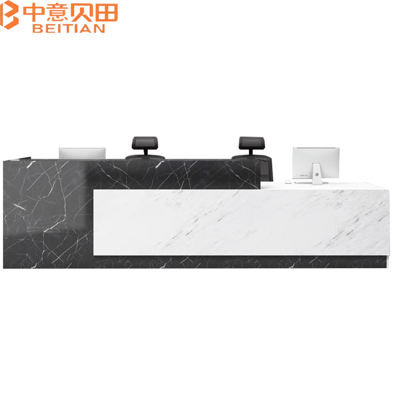 中意贝田 BT-QT003 前台接待台办公桌培训大厅迎宾台收银台吧台 HJ 2400*600*1100mm