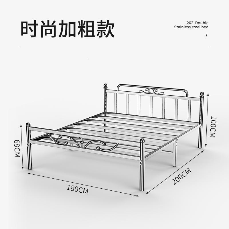 森美人不锈钢床15米18单人双人床现代简约出租房公寓12铁架铁艺床304