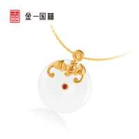 金一国囍足金福从天降女士款和田玉吊坠赠银链(定价)ZJDZ024