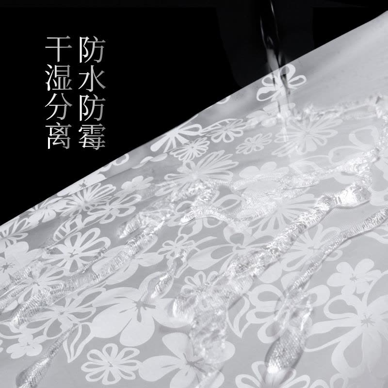 浴帘浴室防水防霉加厚卫生间隔断帘子淋浴帘挂帘套装免打孔防水帘图片