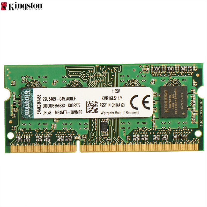 金士顿(Kingston)DDR3L 4G 1600兼容1333 笔记本内存条低电压1.35V