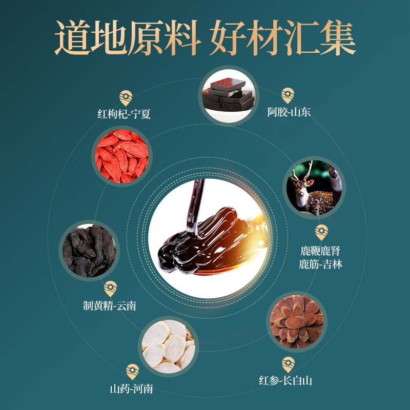 北京同仁堂健康 青源堂牌 鹿鞭膏260克 鹿鞭蜜膏滋补膏方鹿茸含人参黄精鹿鞭阿胶