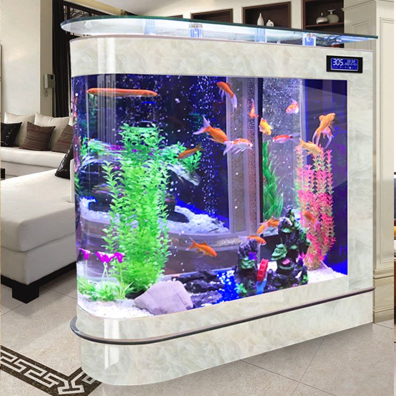 鱼缸水族箱客厅大型屏风隔断家用落地免换水生态金鱼锦鲤缸图片